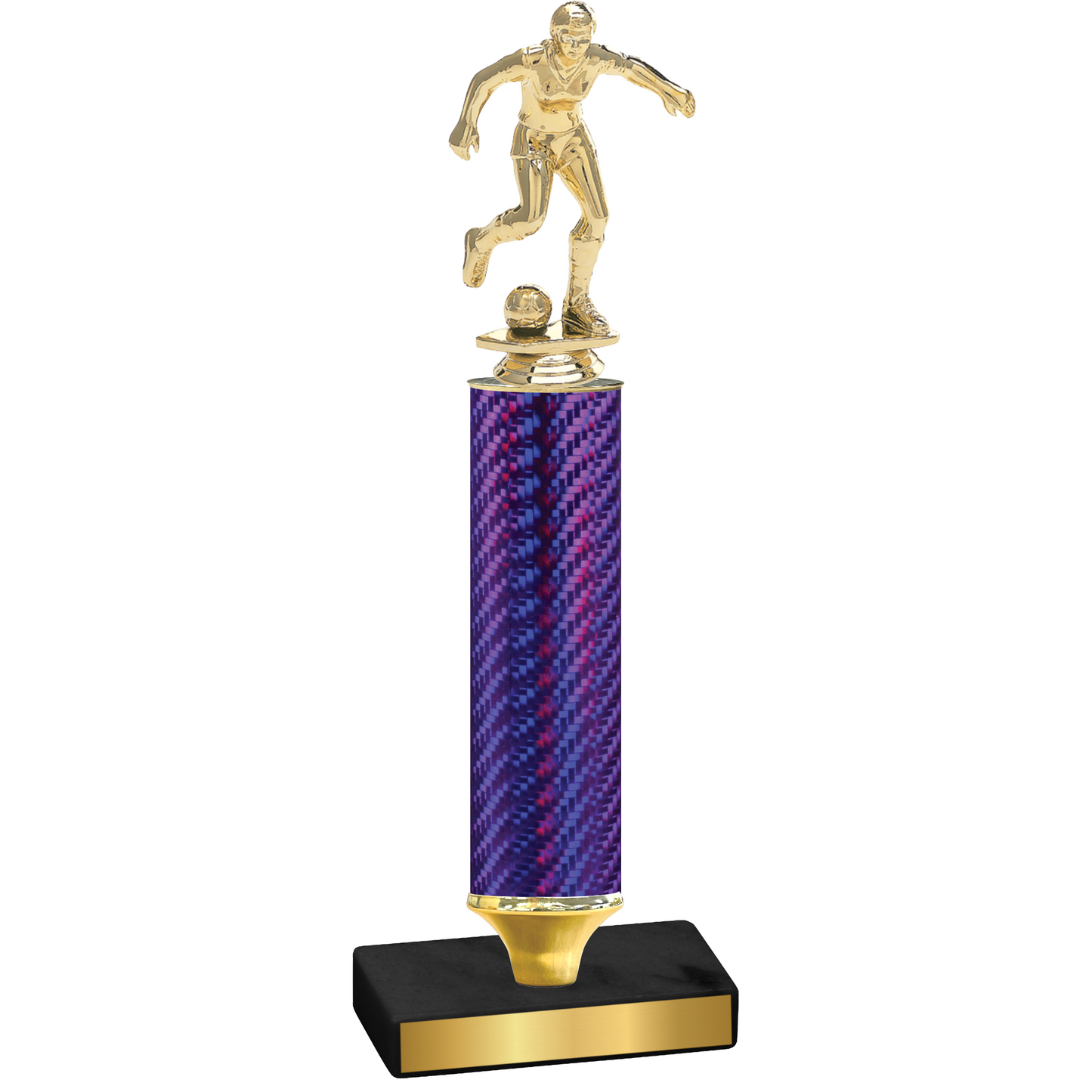 Value Purple Carbon Fiber Soccer Trophy