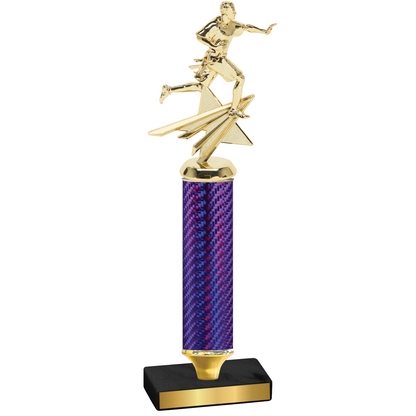 Value Purple Carbon Fiber Flag Football Trophy