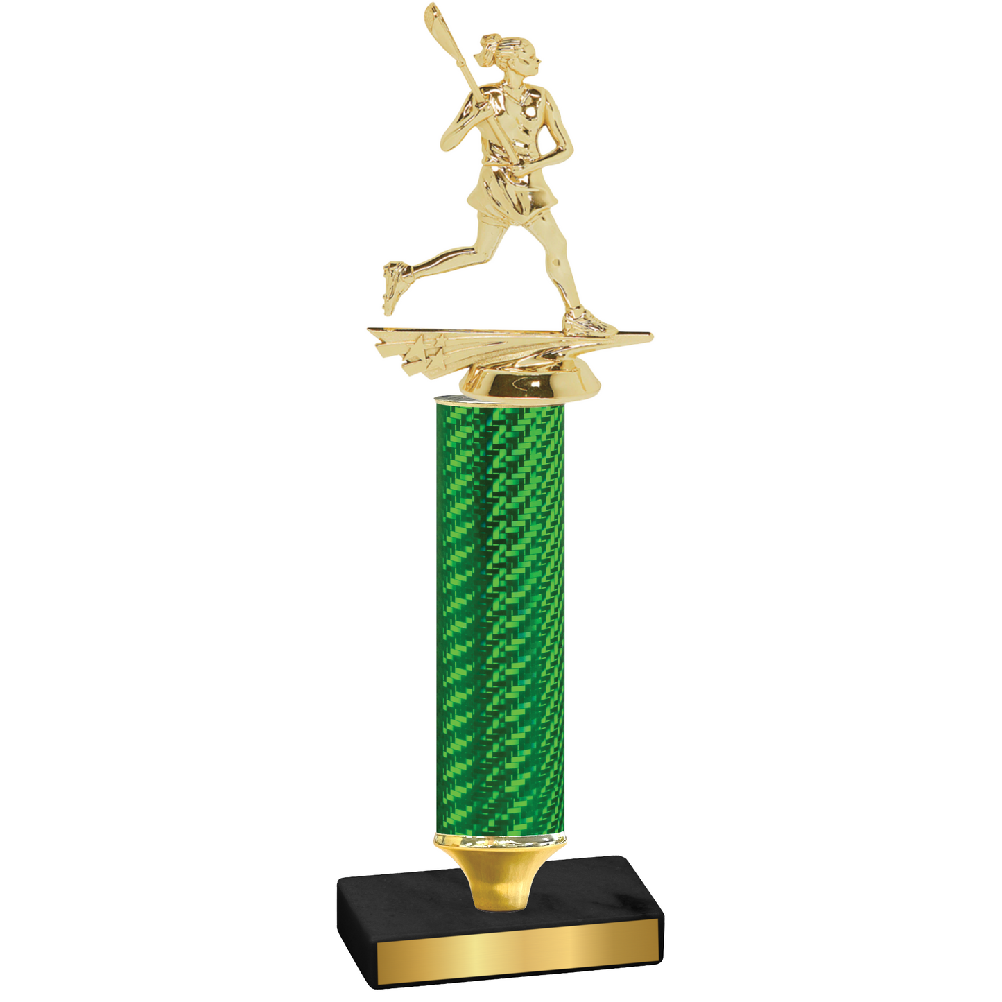 Value Green Carbon Fiber Lacrosse Trophy