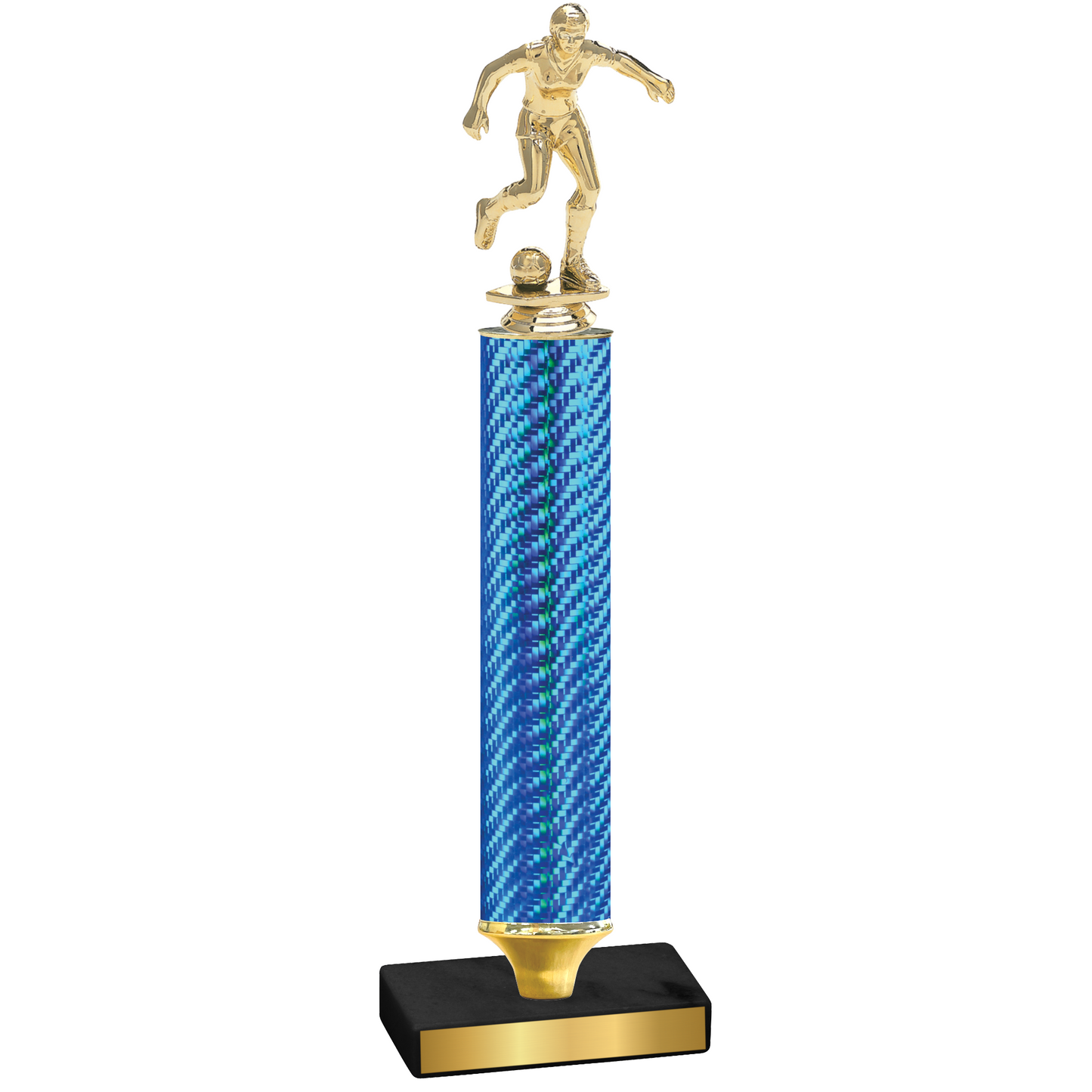 Value Blue Carbon Fiber Soccer Trophy