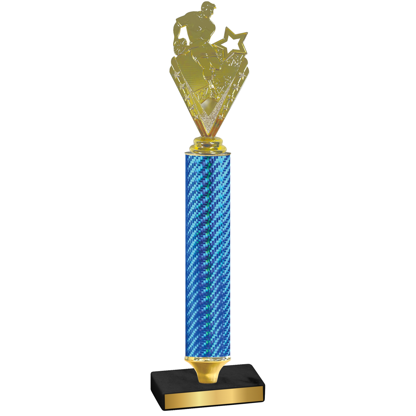 Value Blue Carbon Fiber Rugby Trophy