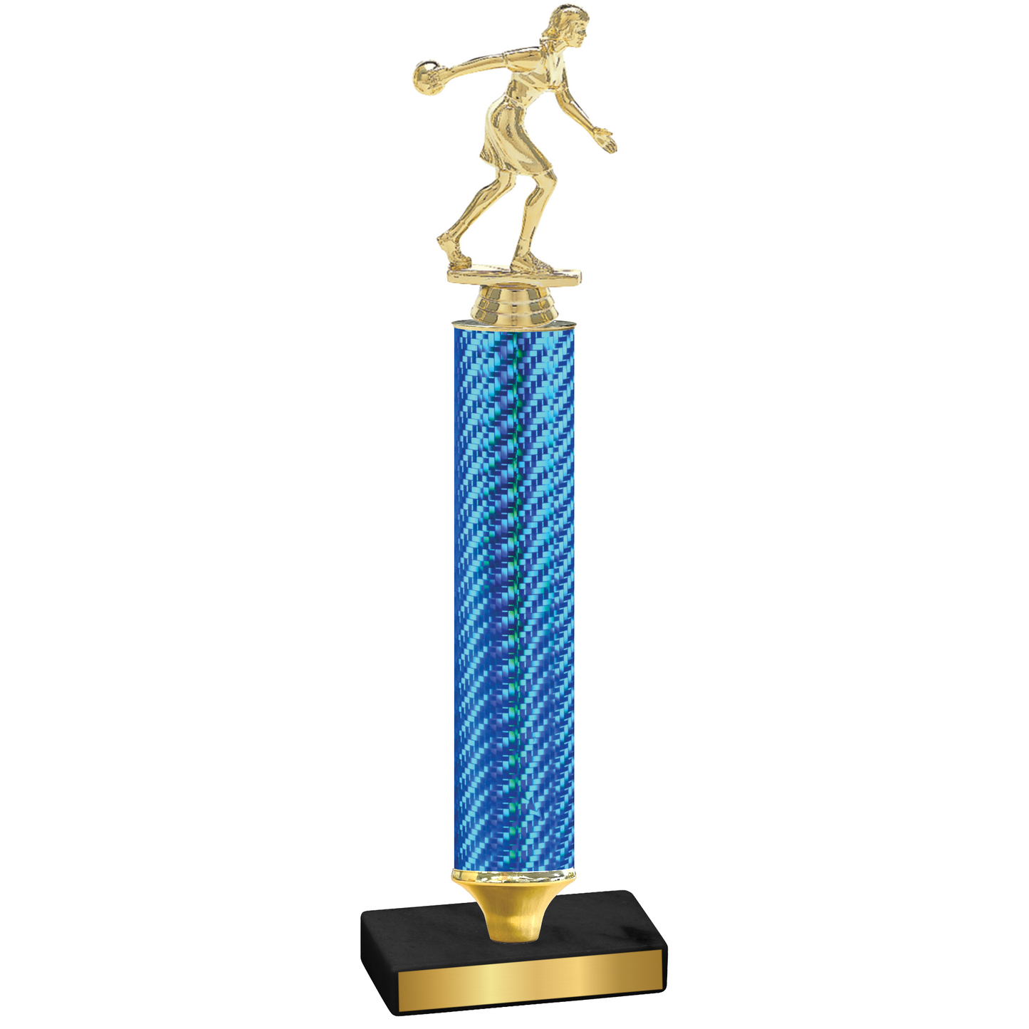 Value Blue Carbon Fiber Bowling Trophy