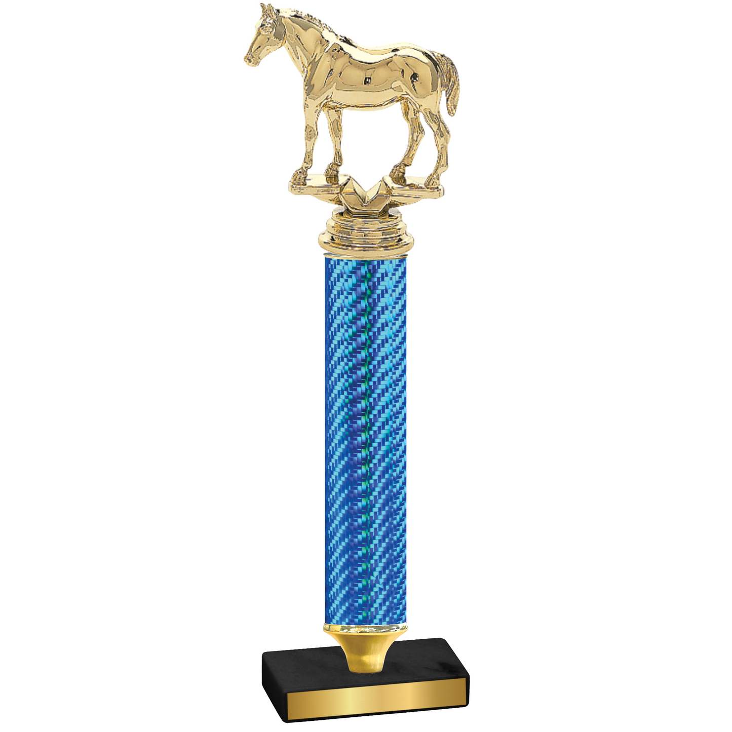 Value Blue Carbon Fiber Horses Trophy