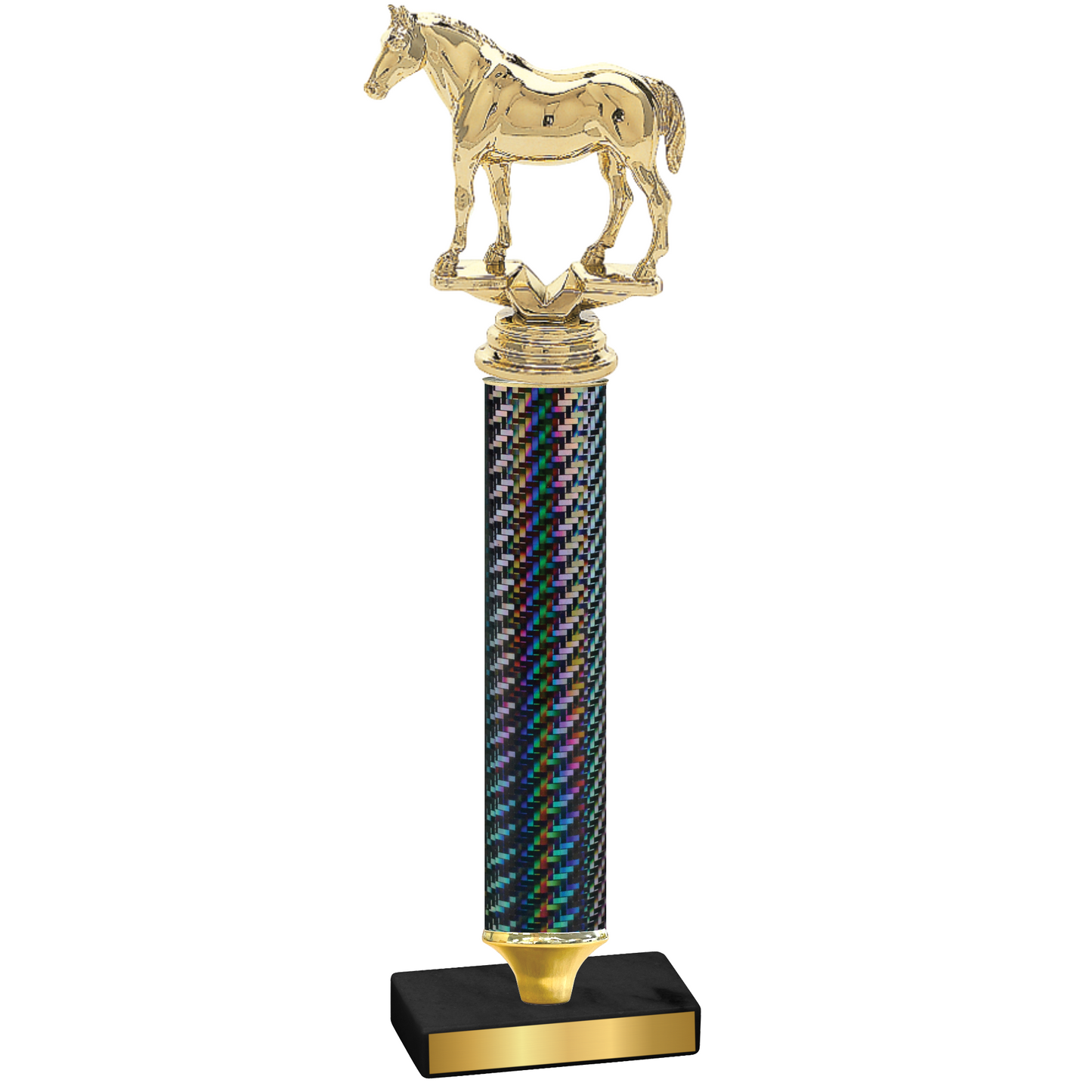 Value Black Carbon Fiber Horses Trophy