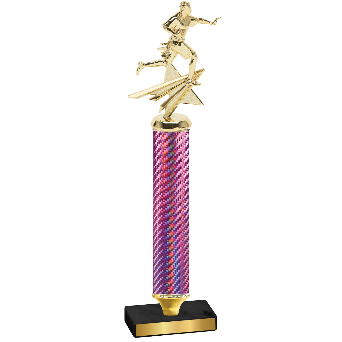 Value Pink Carbon Fiber Flag Football Trophy