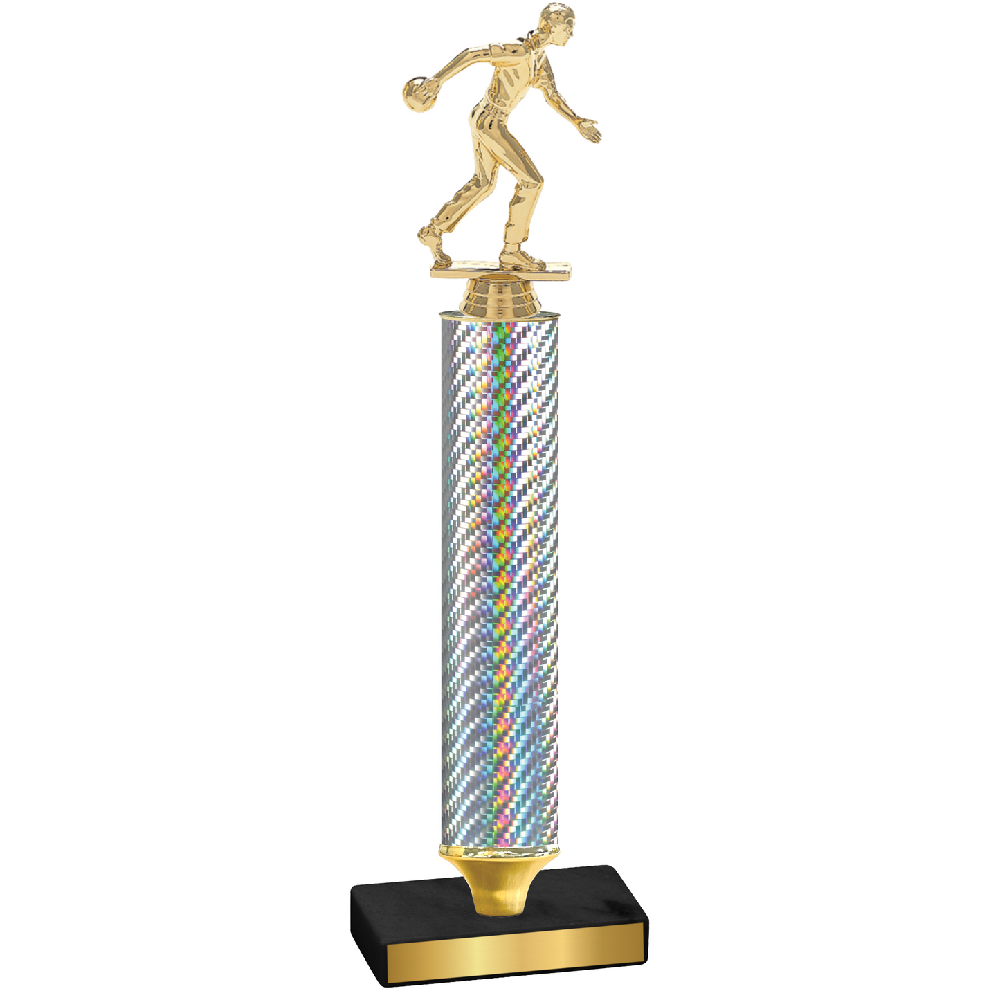 Value Silver Carbon Fiber Bowling Trophy