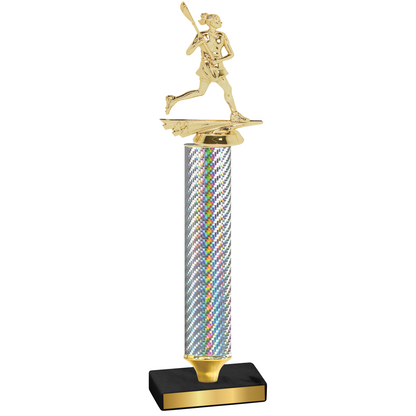 Value Silver Carbon Fiber Lacrosse Trophy