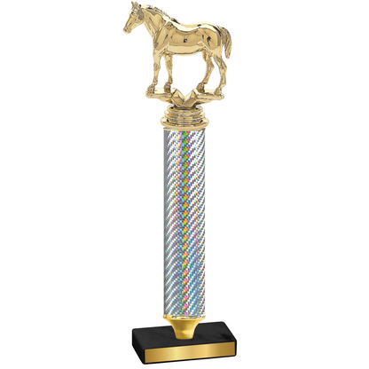 Value Silver Carbon Fiber Horses Trophy