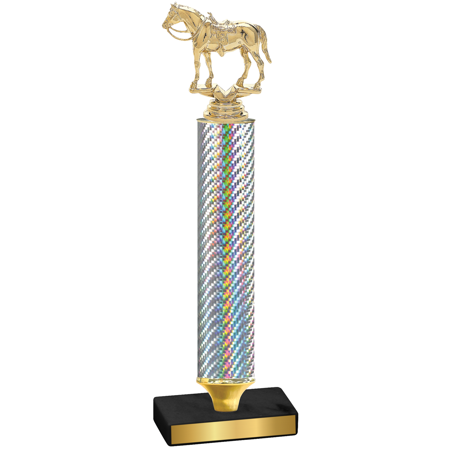 Value Silver Carbon Fiber Horses Trophy