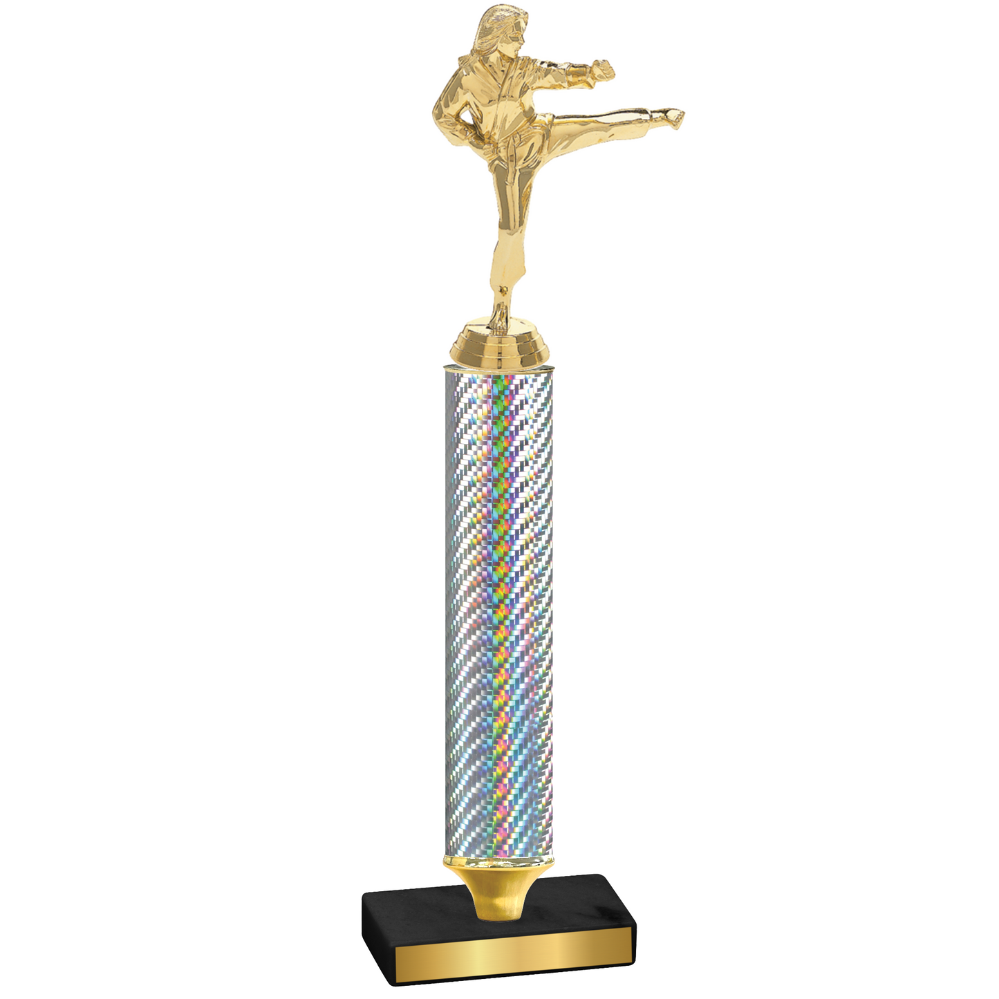 Value Silver Carbon Fiber Karate Trophy