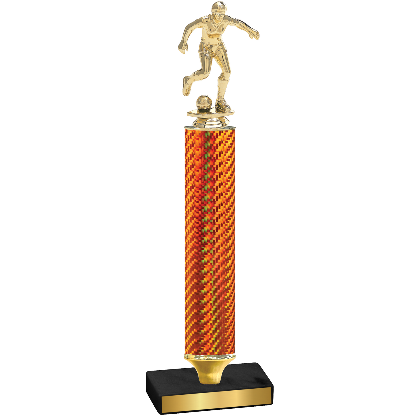 Value Orange Carbon Fiber Soccer Trophy