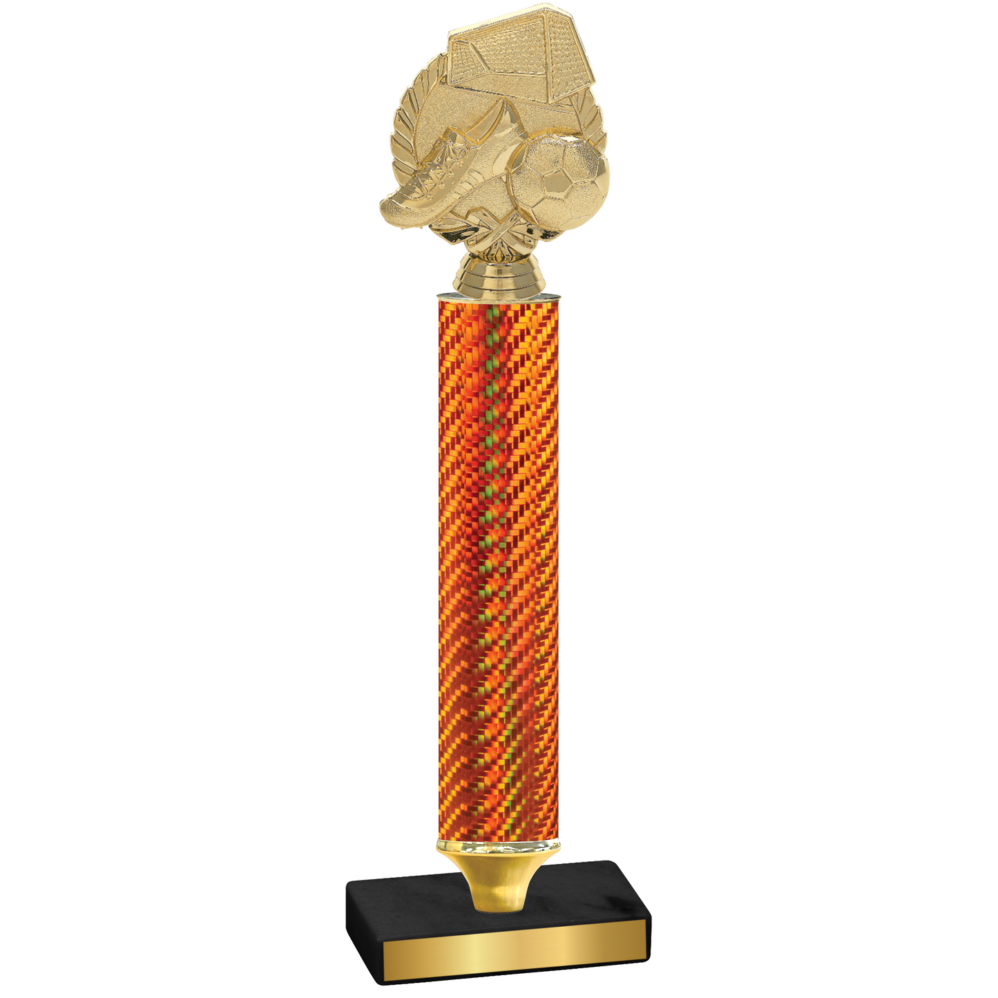 Value Orange Carbon Fiber Soccer Trophy