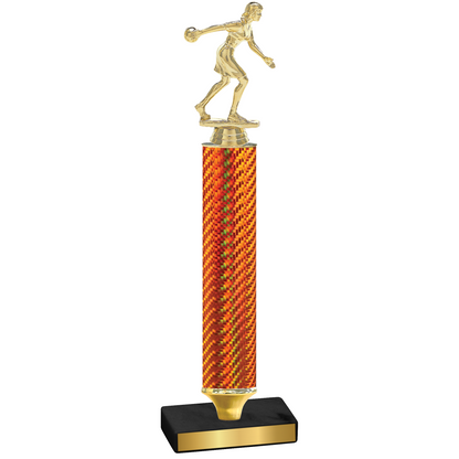 Value Orange Carbon Fiber Bowling Trophy