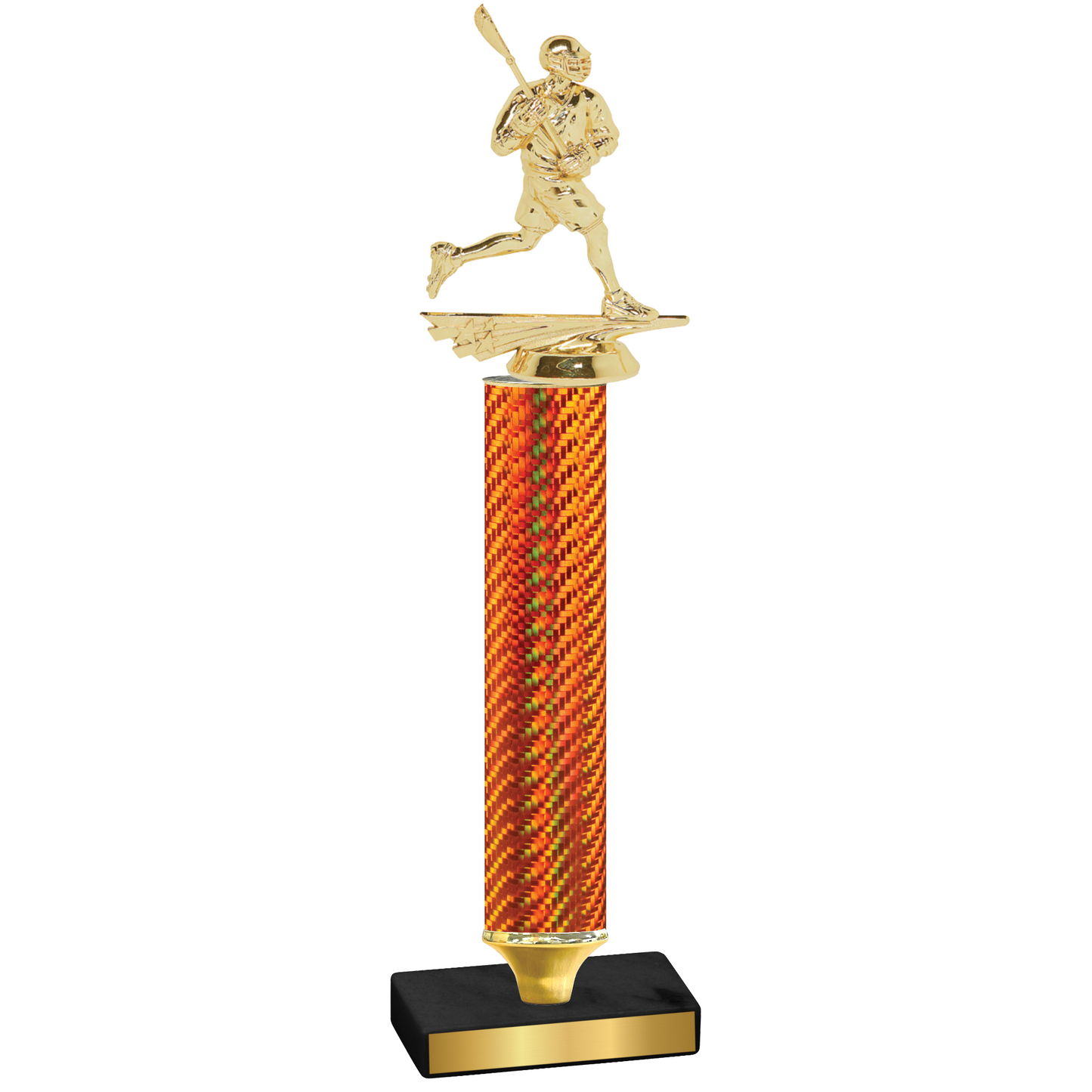 Value Orange Carbon Fiber Lacrosse Trophy