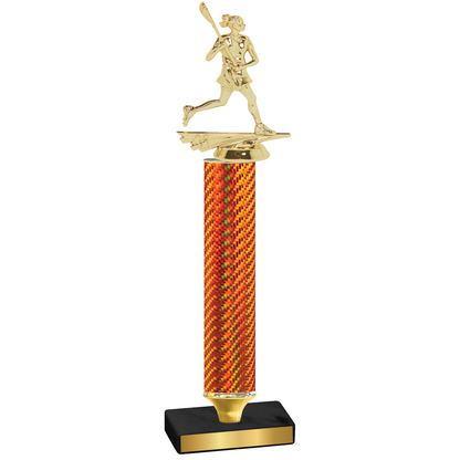 Value Orange Carbon Fiber Lacrosse Trophy