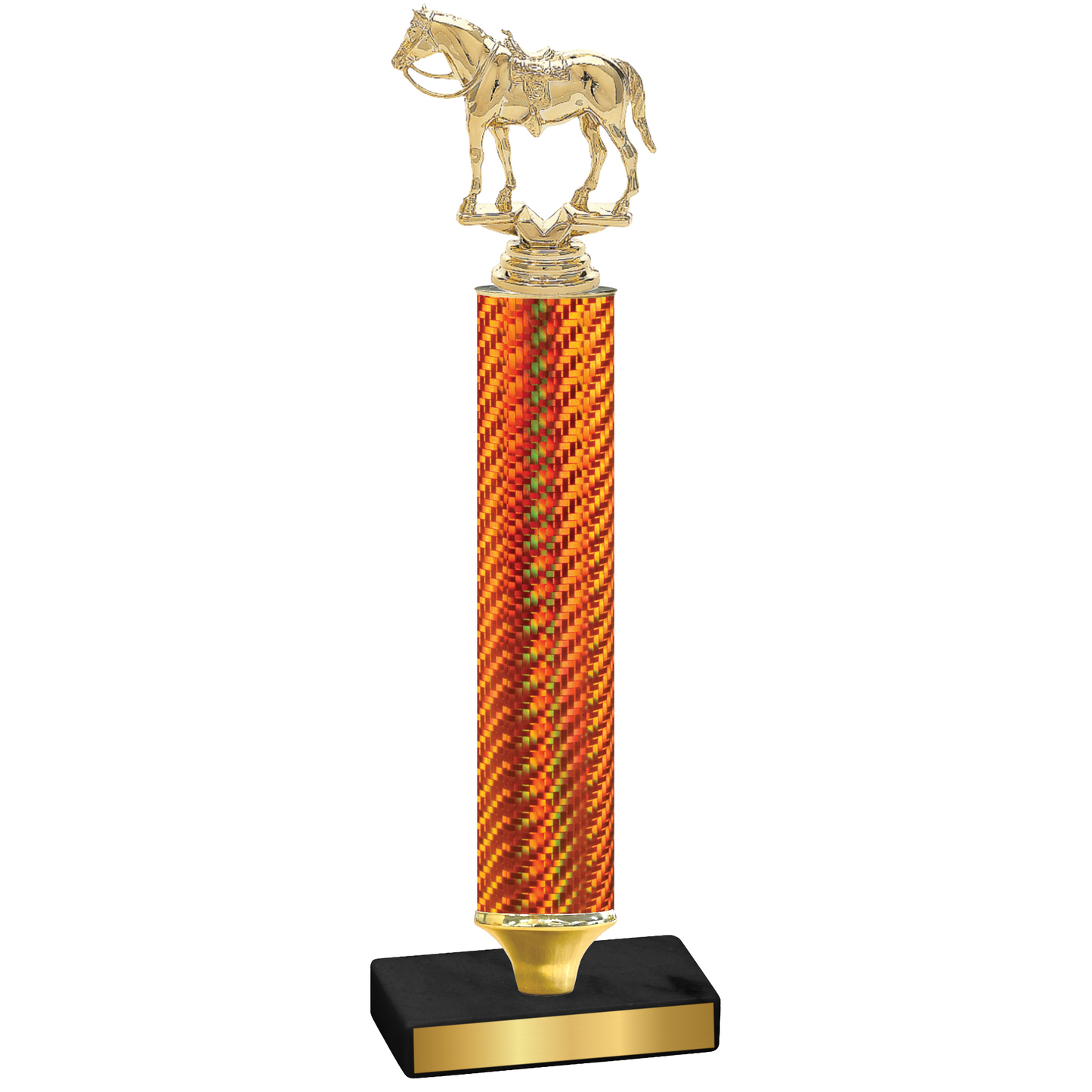 Value Orange Carbon Fiber Horses Trophy