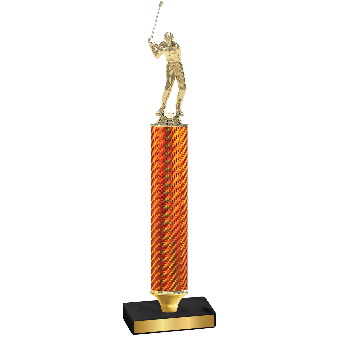 Value Orange Carbon Fiber Golf Trophy