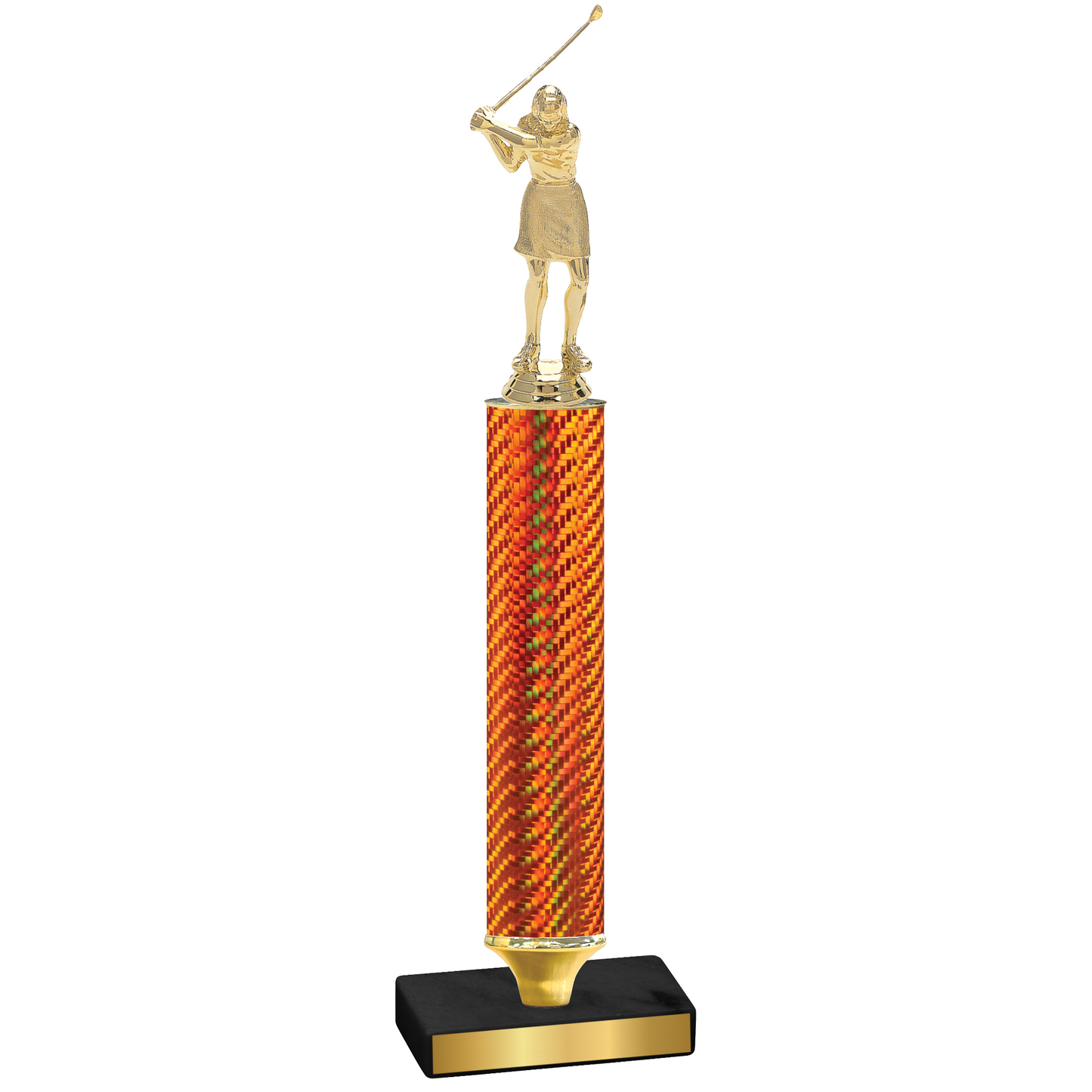 Value Orange Carbon Fiber Golf Trophy