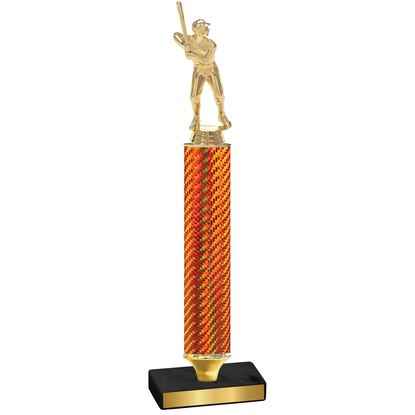 Value Orange Carbon Fiber Baseball Trophy