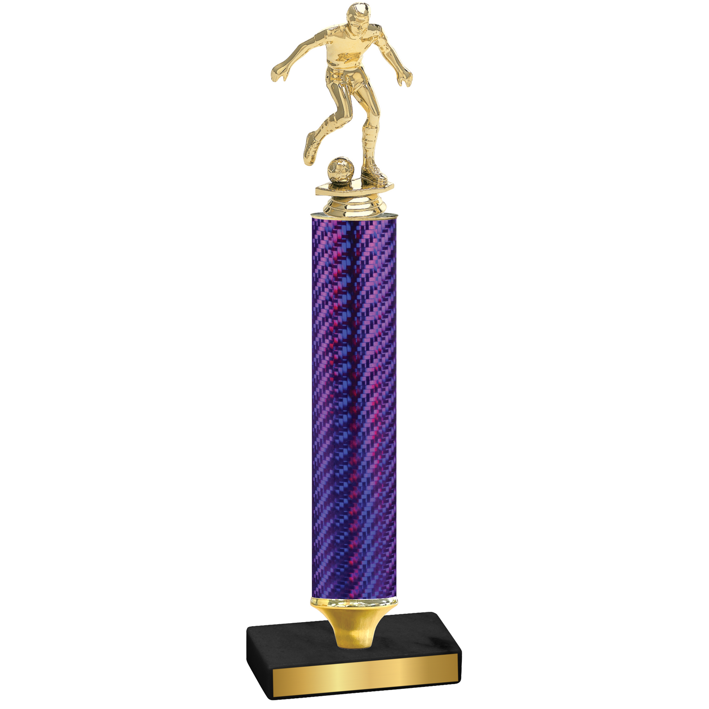 Value Purple Carbon Fiber Soccer Trophy