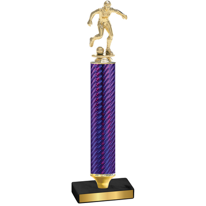 Value Purple Carbon Fiber Soccer Trophy