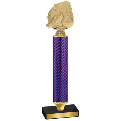 Value Purple Carbon Fiber Soccer Trophy