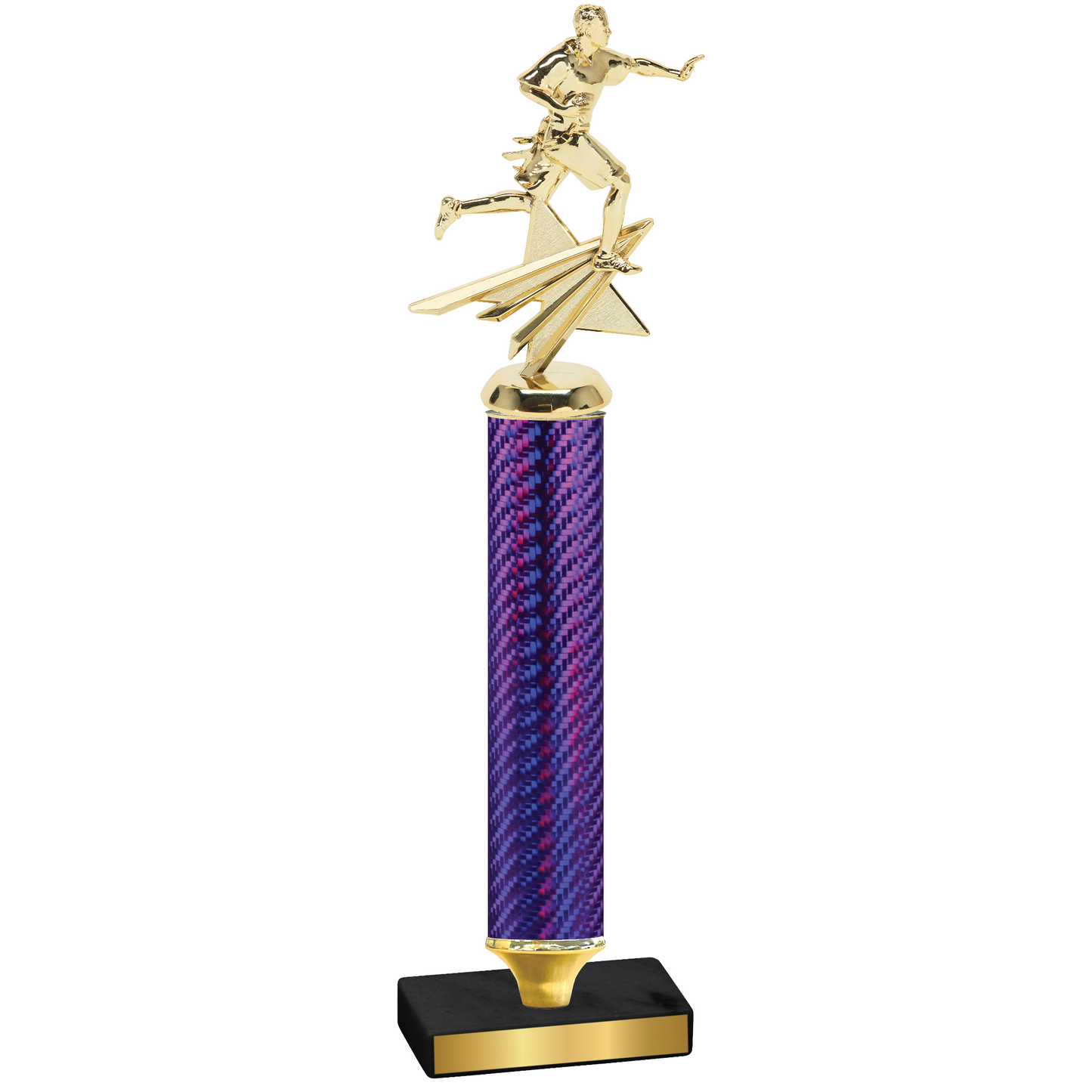 Value Purple Carbon Fiber Flag Football Trophy