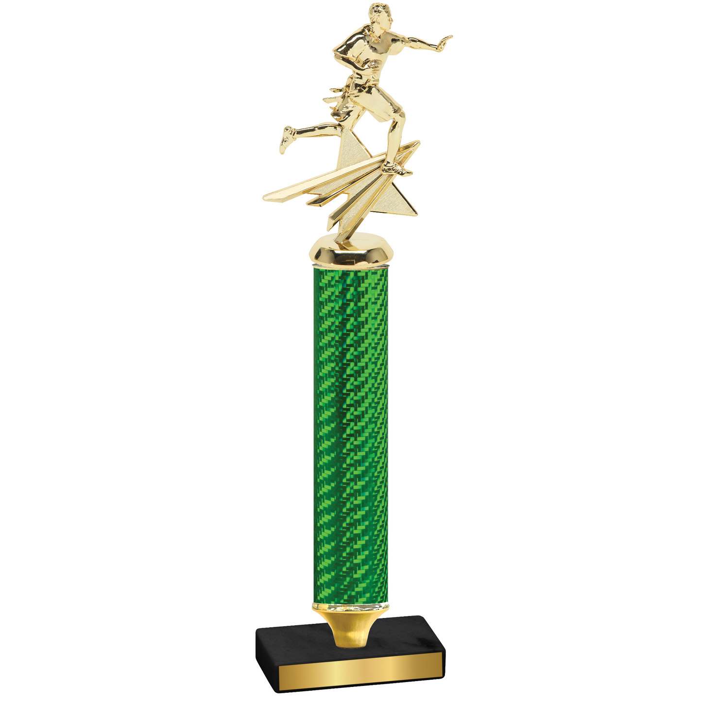 Value Green Carbon Fiber Flag Football Trophy