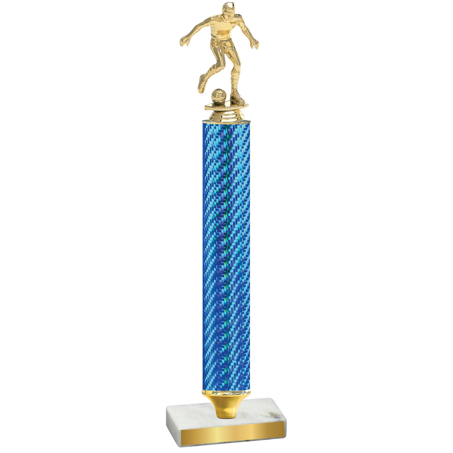 Value Blue Carbon Fiber Soccer Trophy