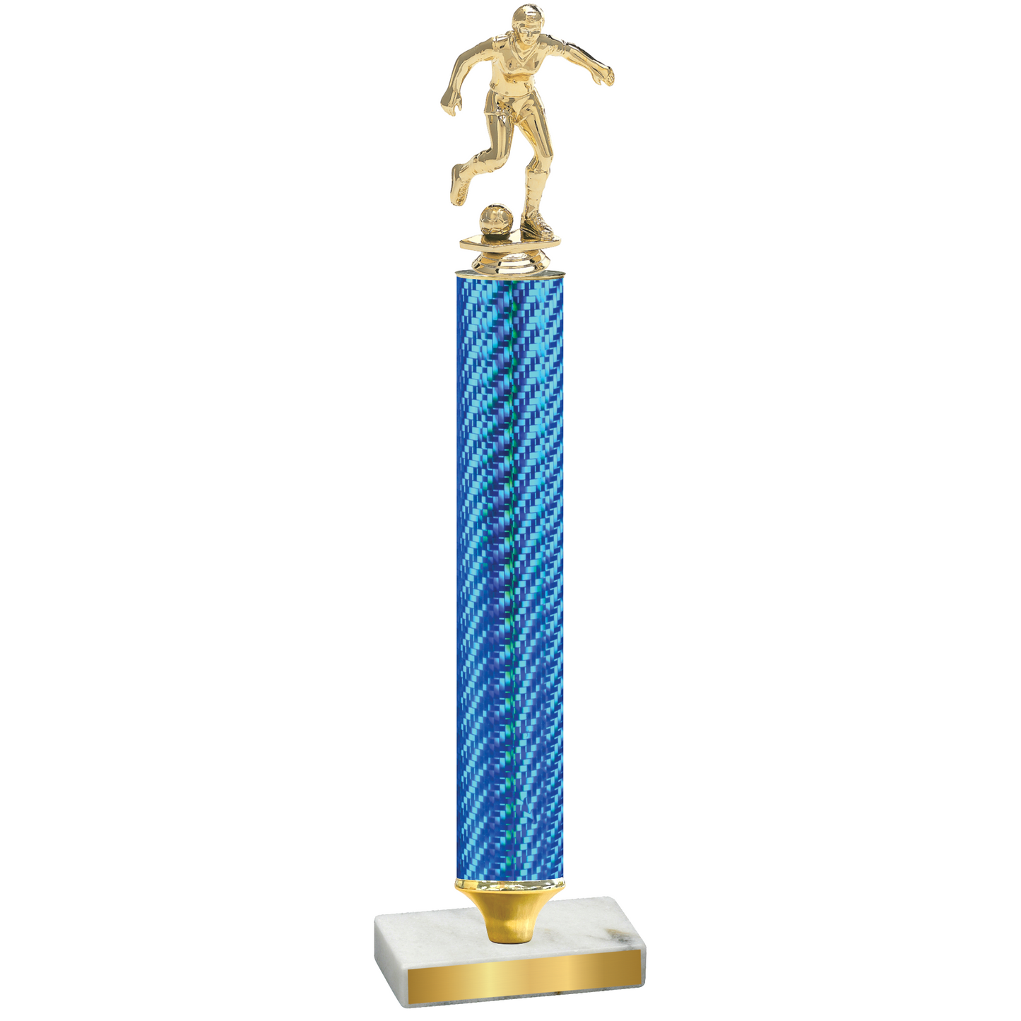 Value Blue Carbon Fiber Soccer Trophy