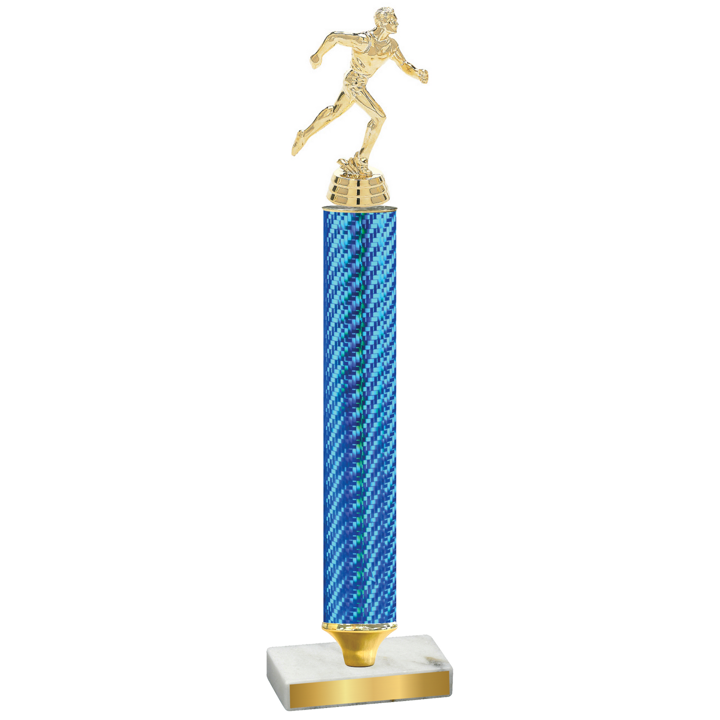 Value Blue Carbon Fiber Running Trophy