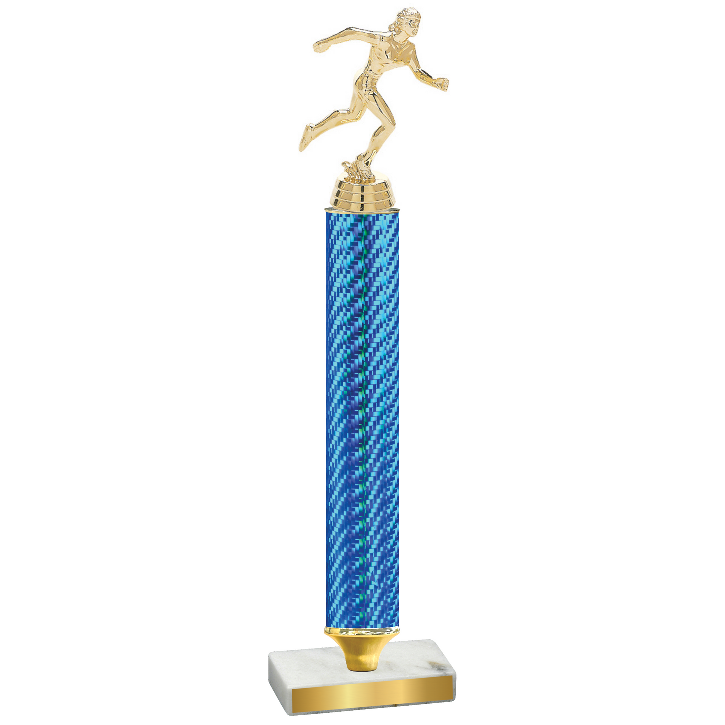 Value Blue Carbon Fiber Running Trophy