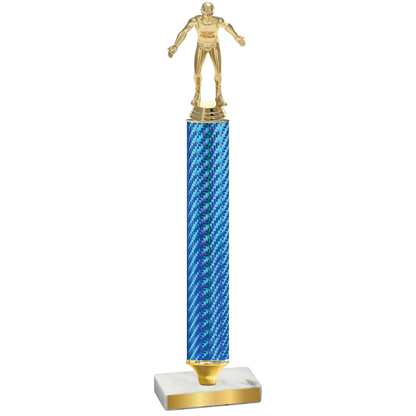 Value Blue Carbon Fiber Wrestling Trophy