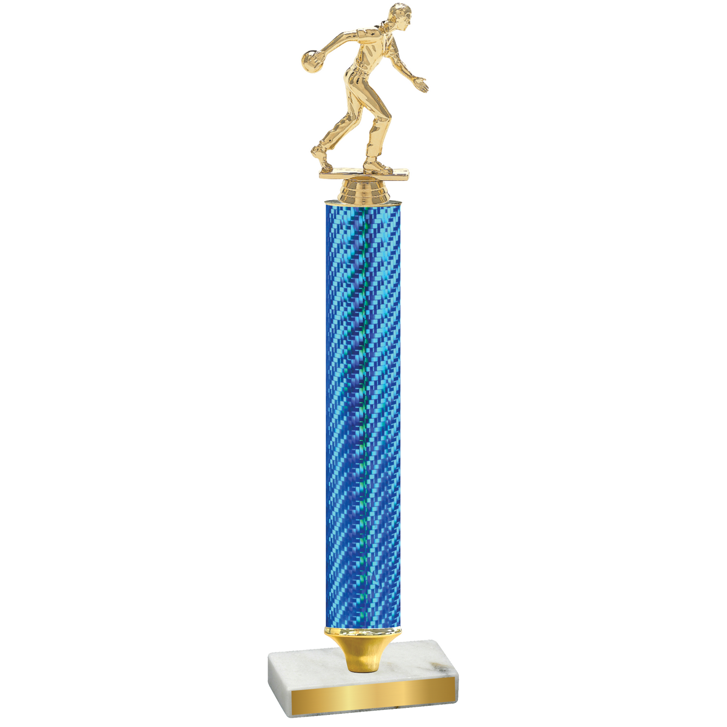 Value Blue Carbon Fiber Bowling Trophy