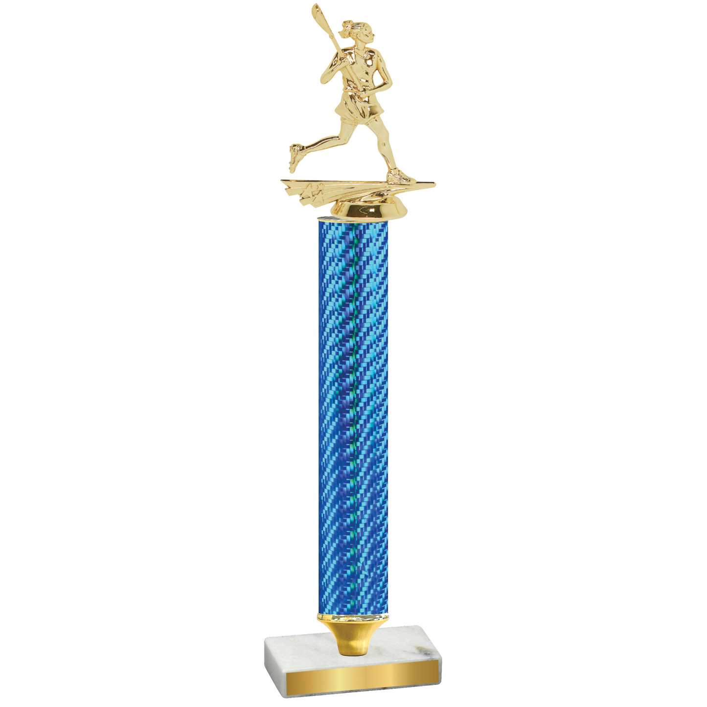 Value Blue Carbon Fiber Lacrosse Trophy