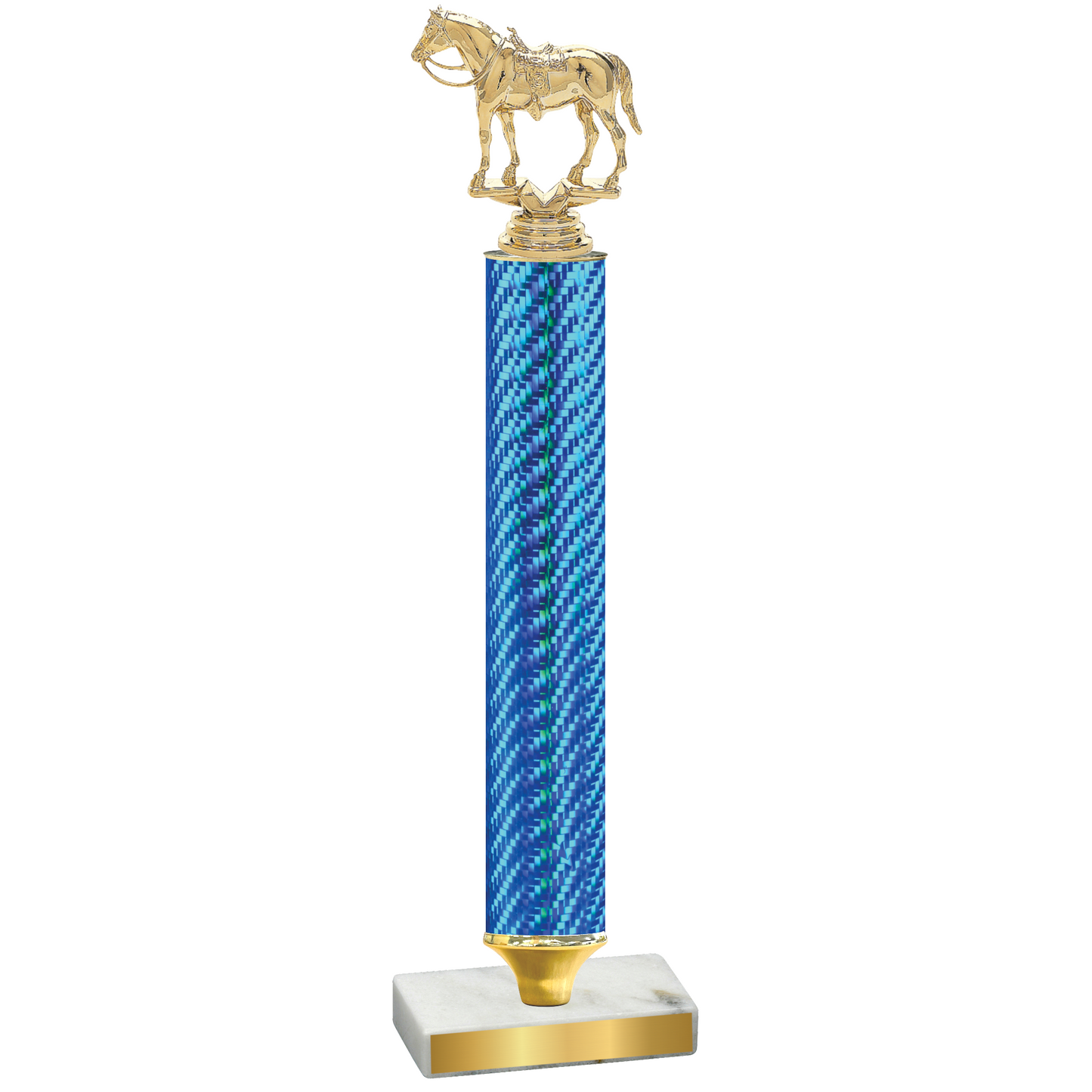 Value Blue Carbon Fiber Horses Trophy