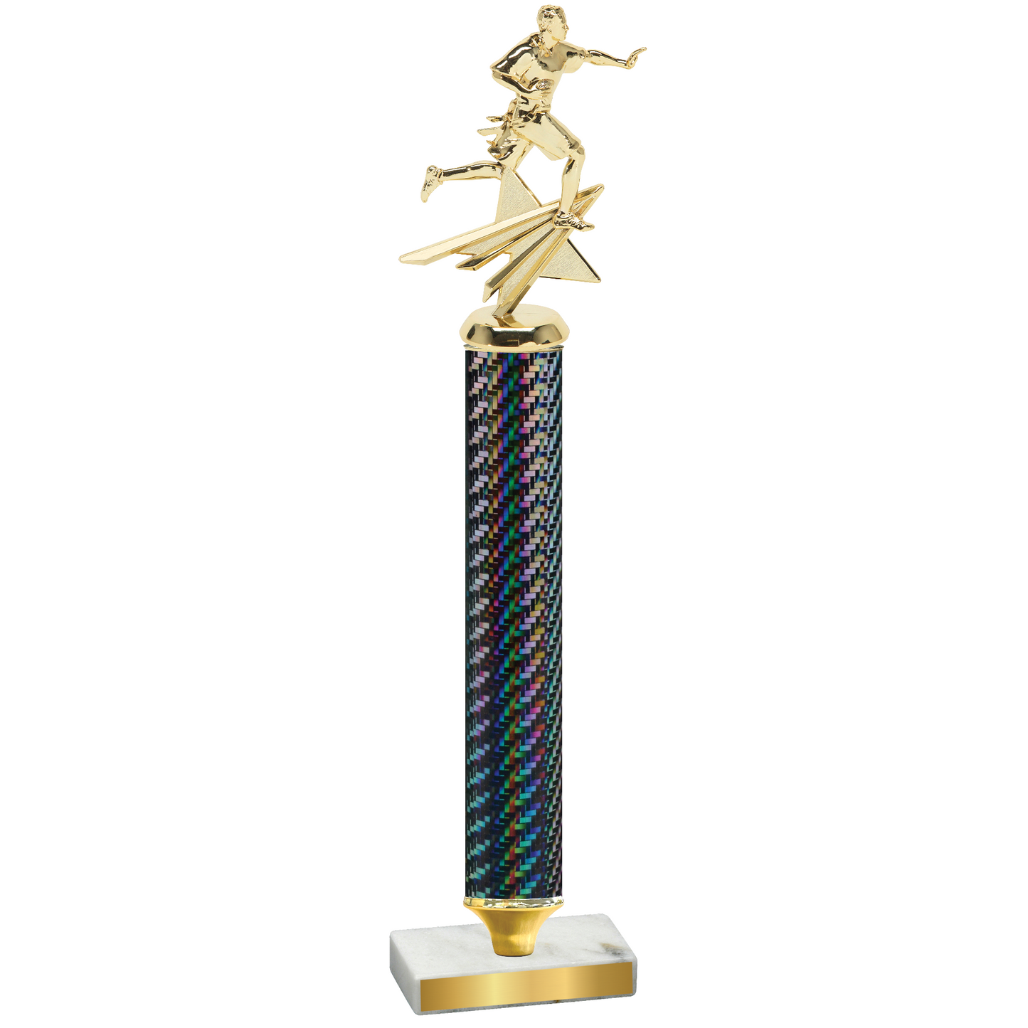 Value Black Carbon Fiber Flag Football Trophy