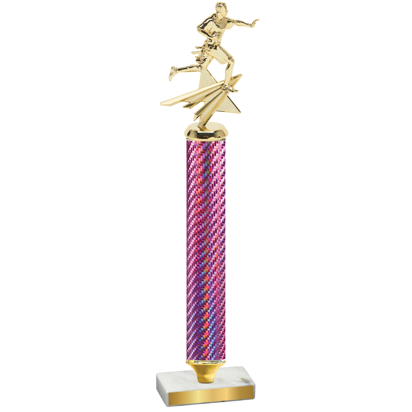 Value Pink Carbon Fiber Flag Football Trophy