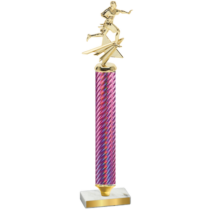 Value Pink Carbon Fiber Flag Football Trophy