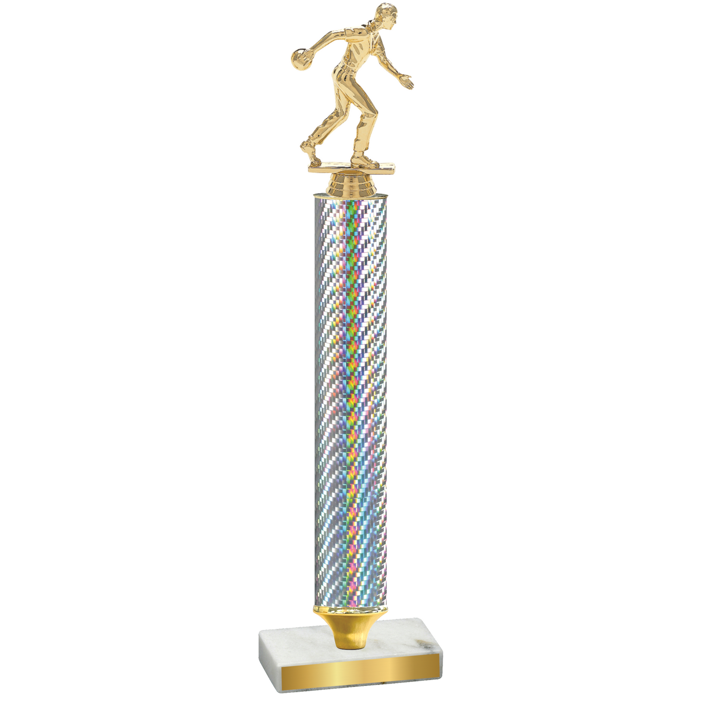 Value Silver Carbon Fiber Bowling Trophy