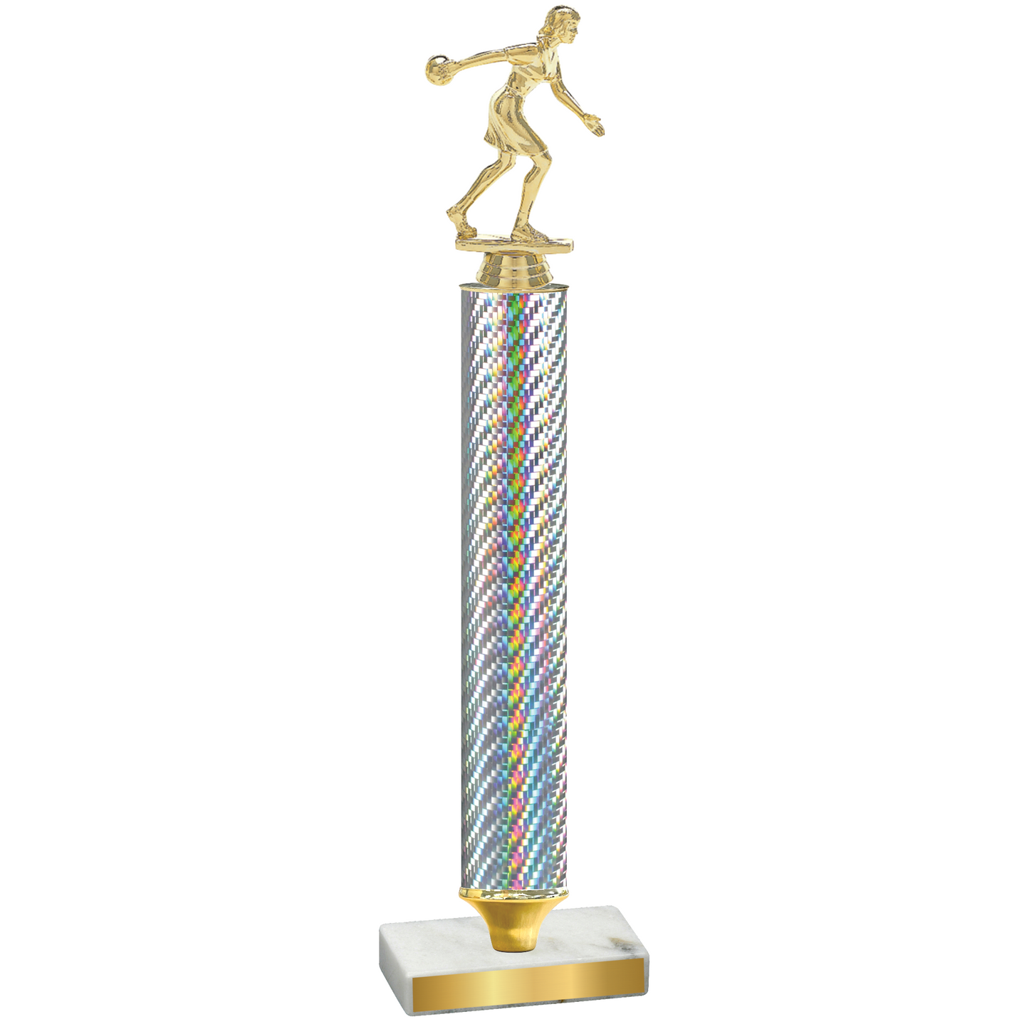 Value Silver Carbon Fiber Bowling Trophy