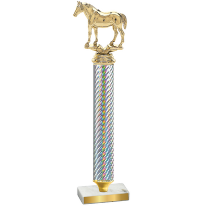 Value Silver Carbon Fiber Horses Trophy