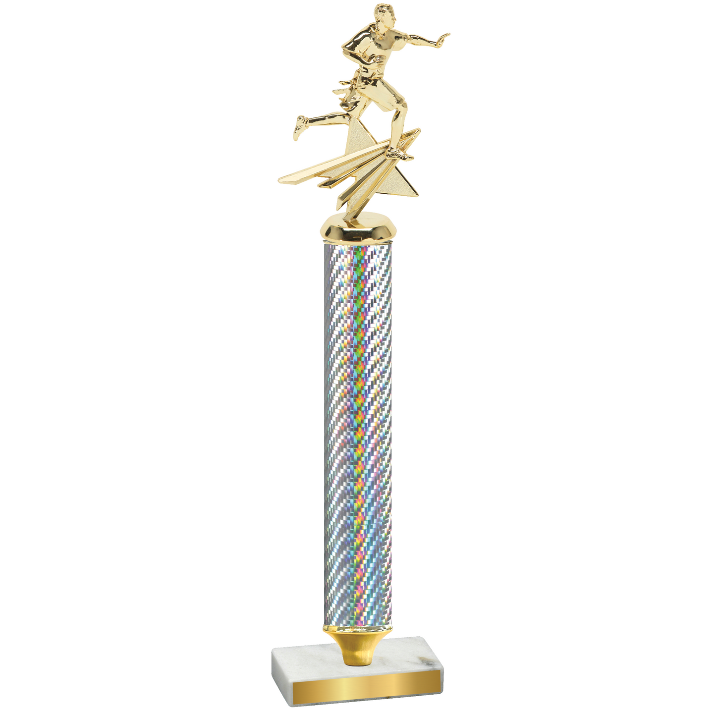 Value Silver Carbon Fiber Flag Football Trophy