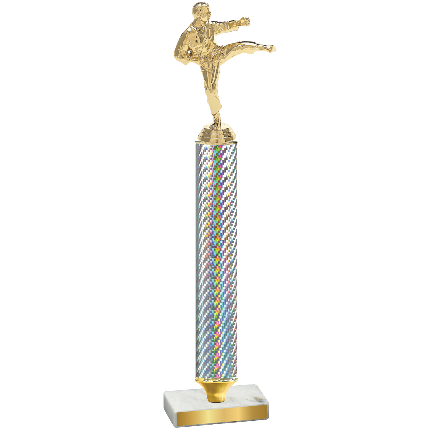 Value Silver Carbon Fiber Karate Trophy