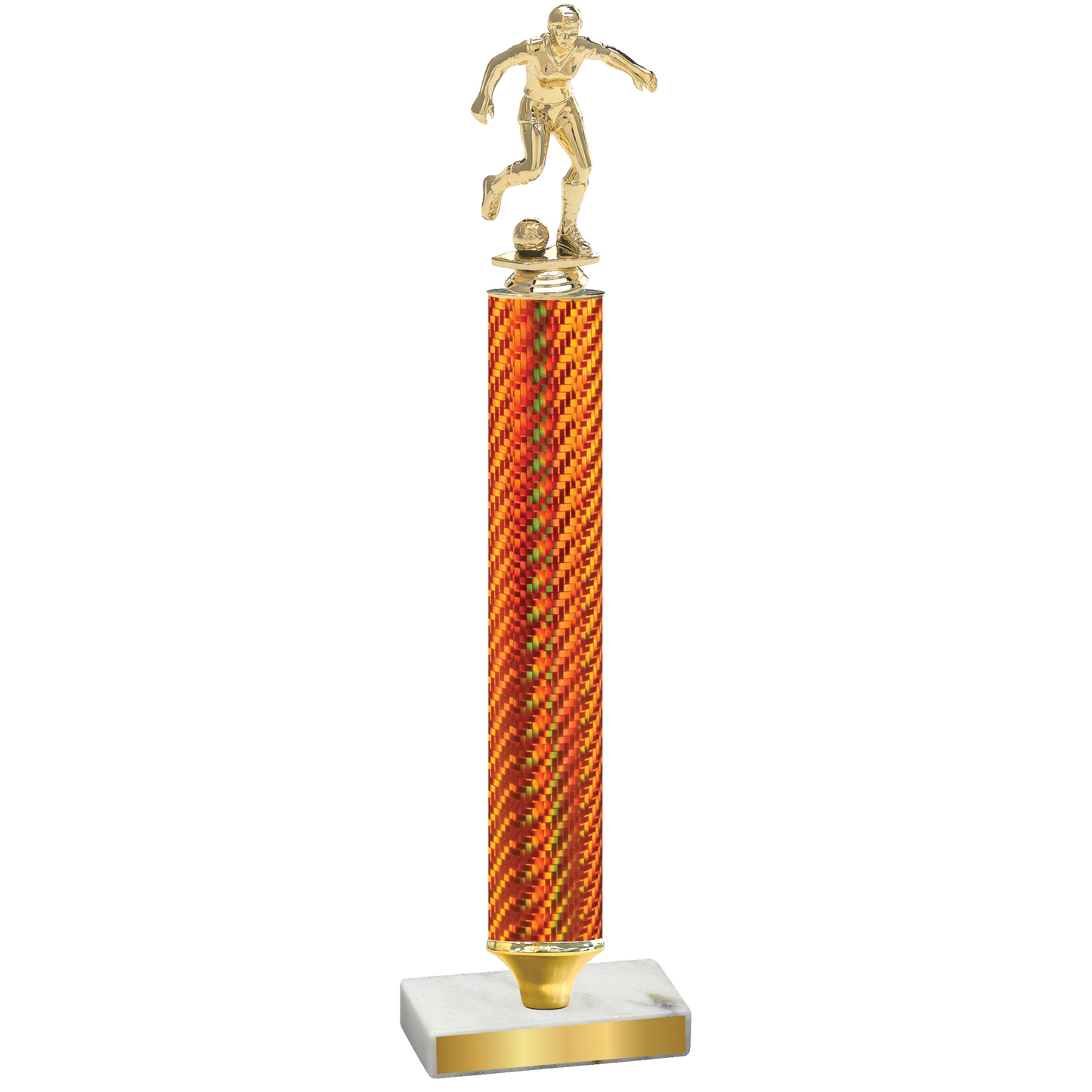 Value Orange Carbon Fiber Soccer Trophy