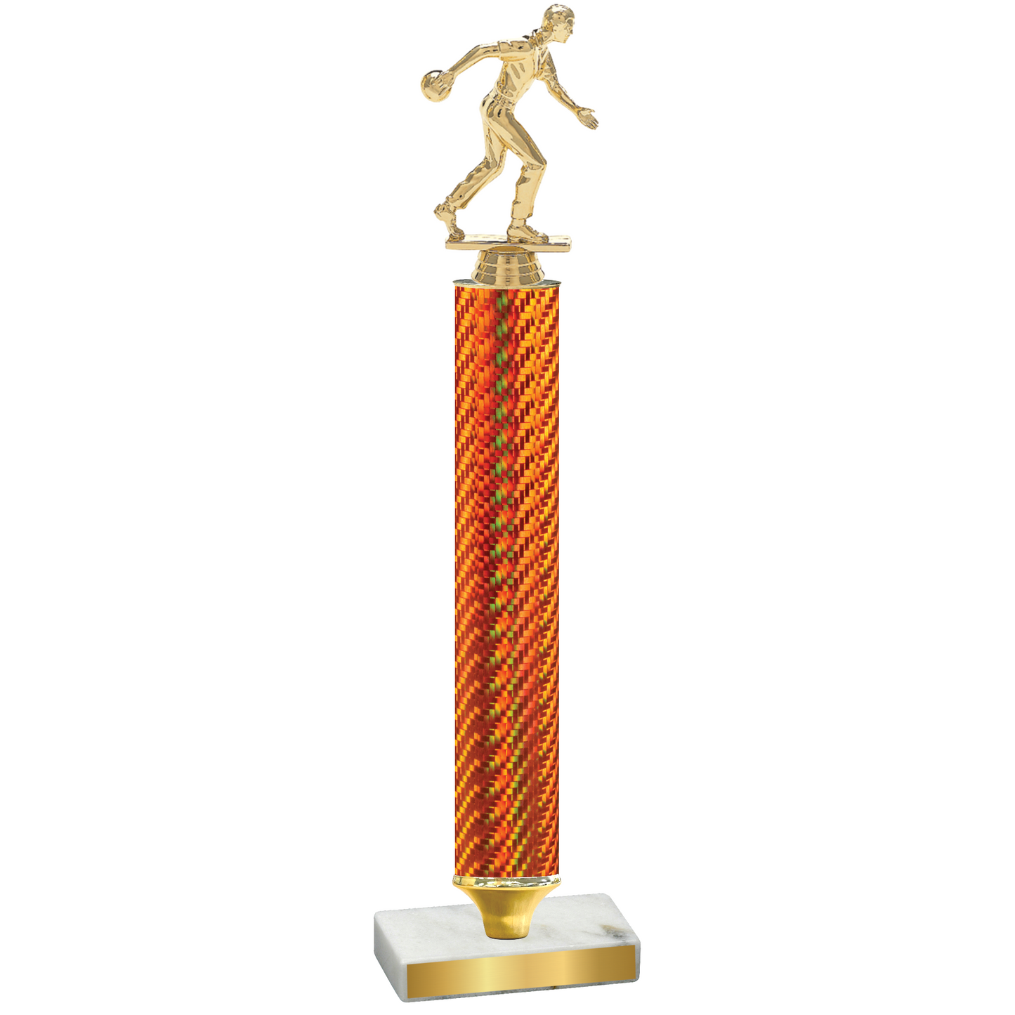 Value Orange Carbon Fiber Bowling Trophy