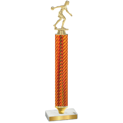 Value Orange Carbon Fiber Bowling Trophy