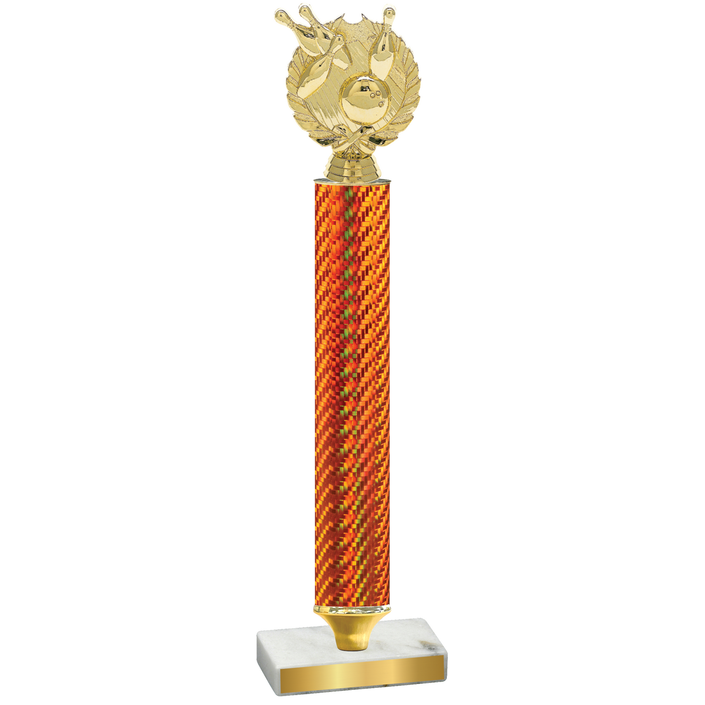 Value Orange Carbon Fiber Bowling Trophy