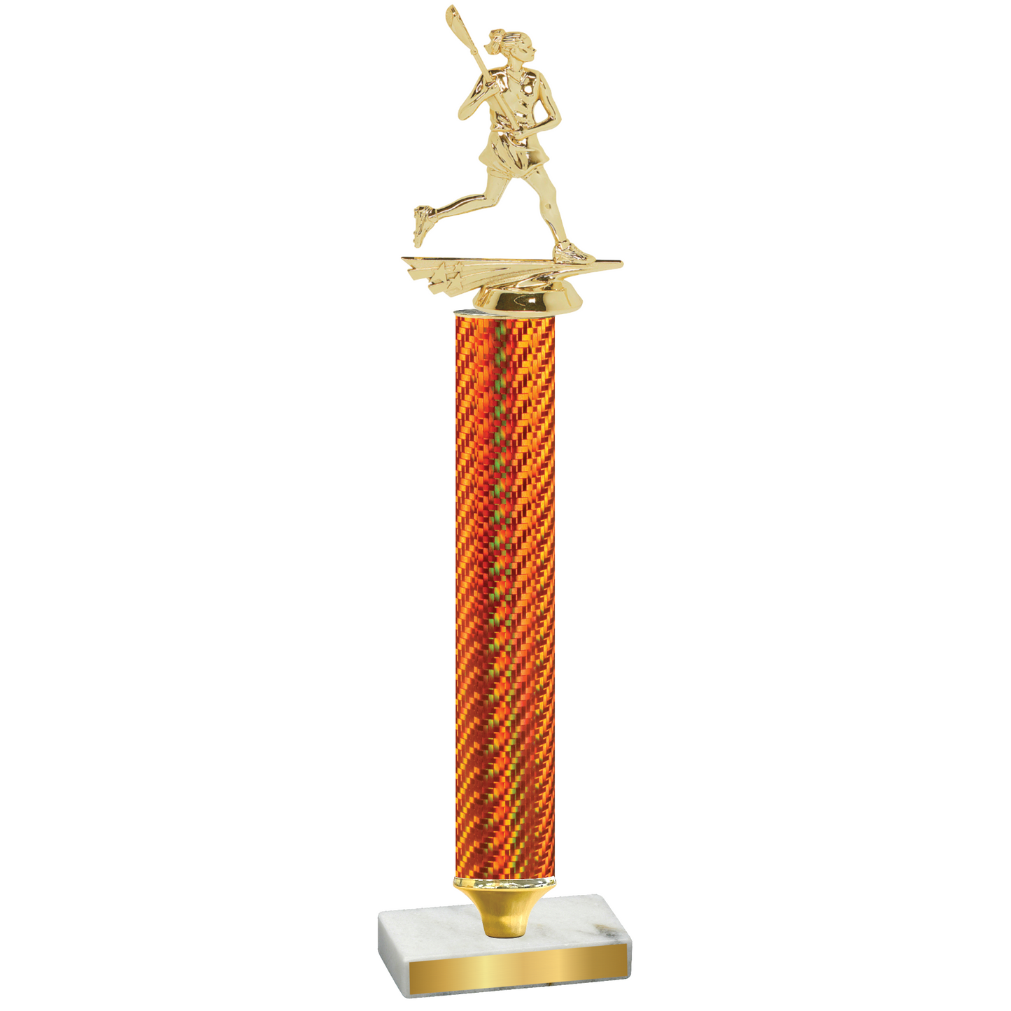 Value Orange Carbon Fiber Lacrosse Trophy