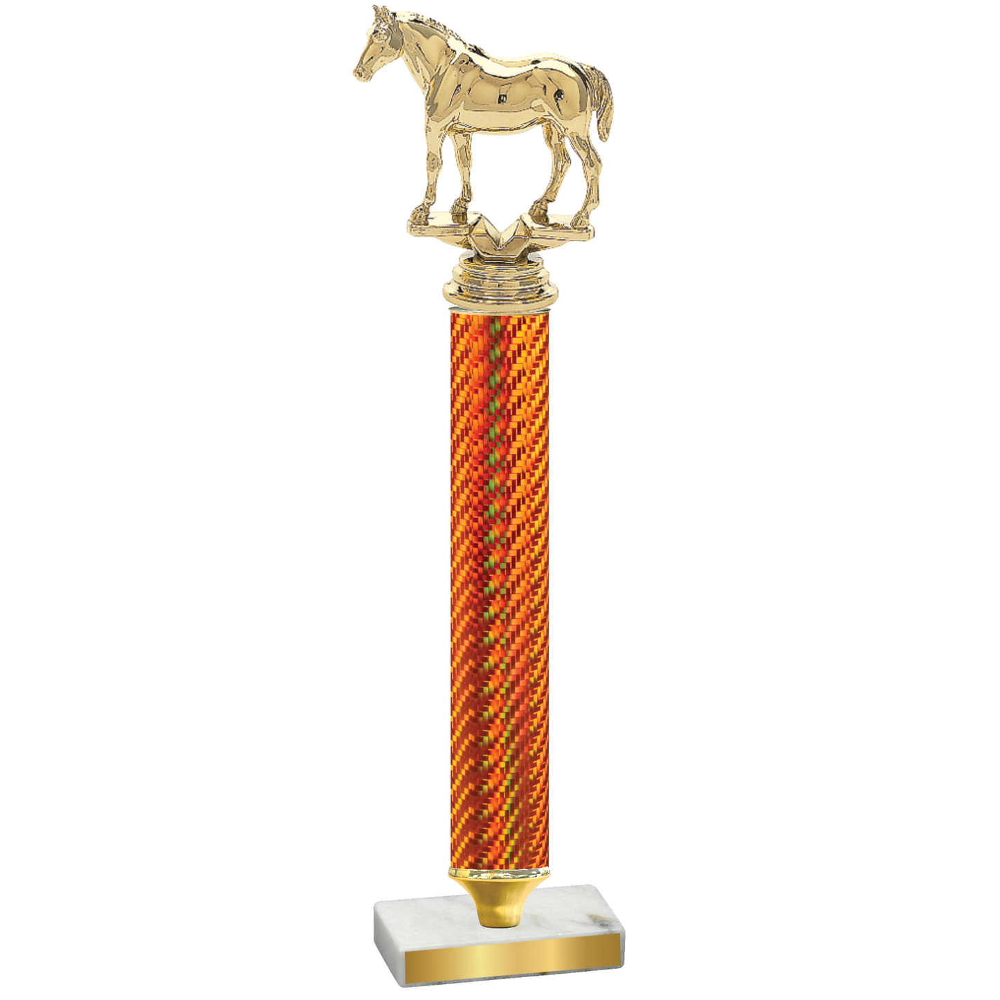 Value Orange Carbon Fiber Horses Trophy